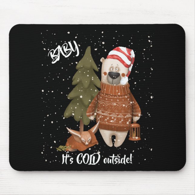 Cute Baby Its Cold Outside Bear And Fox T Shirt  Musmatta (Framsidan)