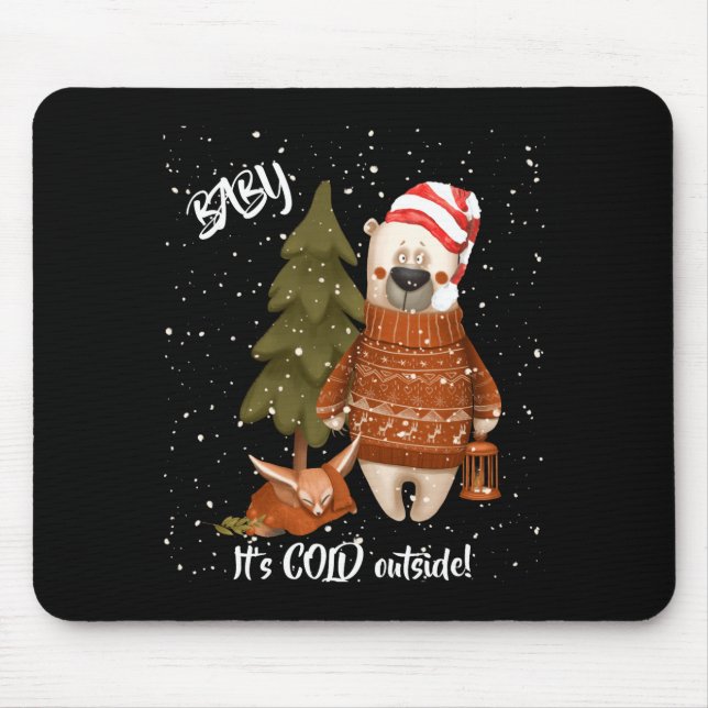 Cute Baby Its Cold Outside Bear And Fox T Shirt  Musmatta (Framsidan)