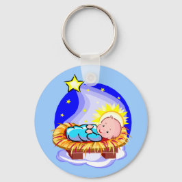 Cute Baby Jesus och Star Nyckelring