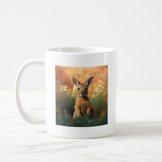 Cute Baby Kangaroo Mugg - Cute Animal Muggar (Vänster)