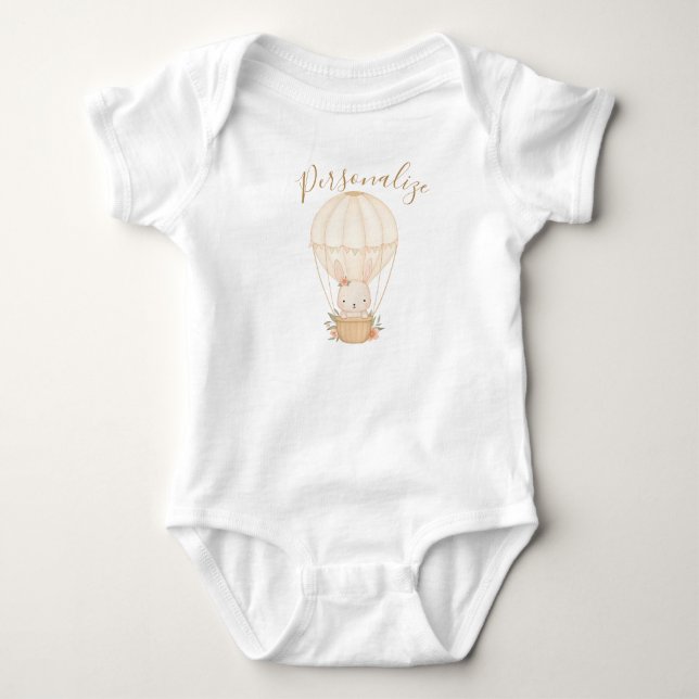 Cute Baby-kanin i Luft Ballon Rosa Personlig T Shirt (Framsida)