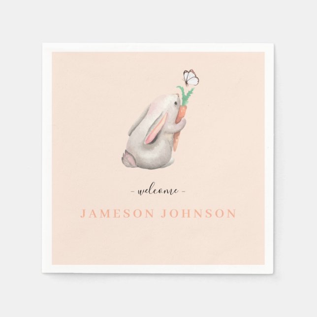 Cute Baby, kaninblöjor för Party Pappersservett (Framsidan)