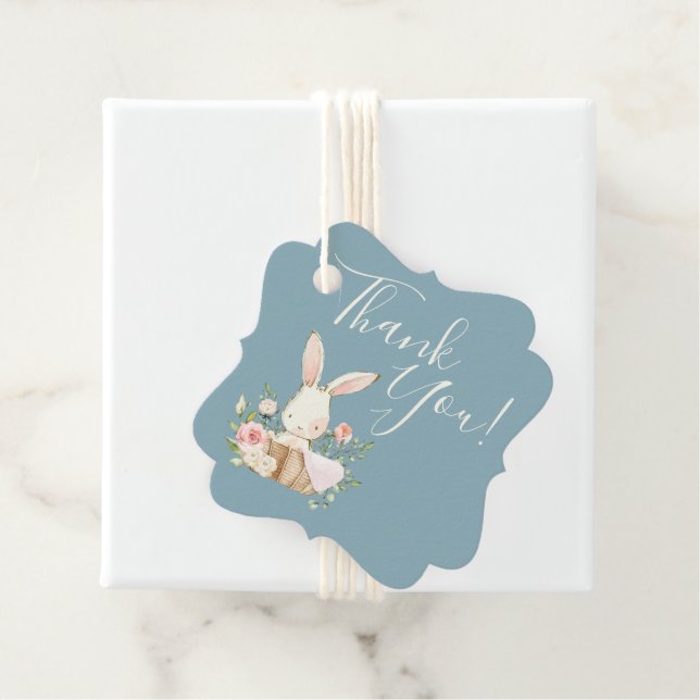 Cute Baby Kärlek Bunny Baby Shower Tack Gåvor Etiketter (På plats)