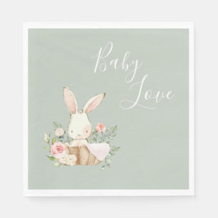 Cute Baby Kärlek Bunny Rabbit Baby Shower Pappersservett