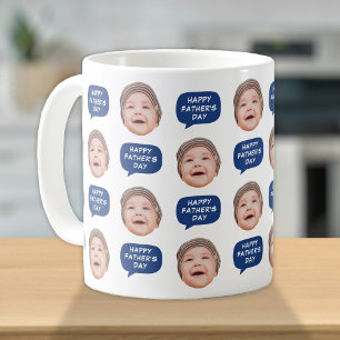 Cute Baby Kids Ansikte-foto för Pappa Kaffemugg