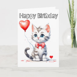 Cute Baby Kitten Grattis på födelsedagen Kort