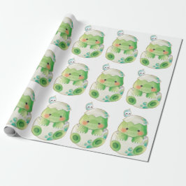 Cute Baby-kläckta alligator och fåglar Presentpapper