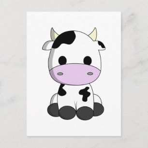 Cute baby ko-tecknaden vykort