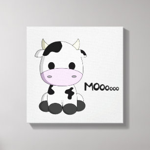 Cute baby ko-tecknadens ungar inslagna i canvas