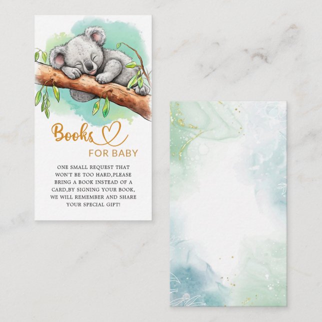 Cute baby koala bokar för baby biljett tilläggskort (Fram/baksida)