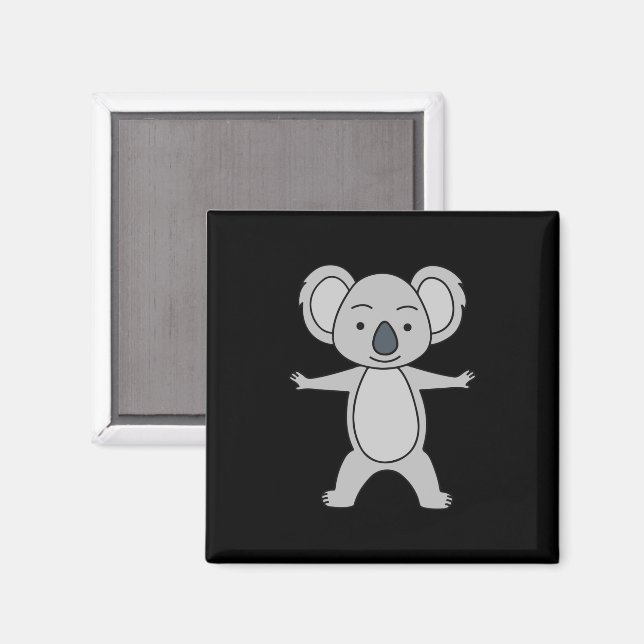 Cute Baby Koala med en sjömil upp Magnet (Front/Back)