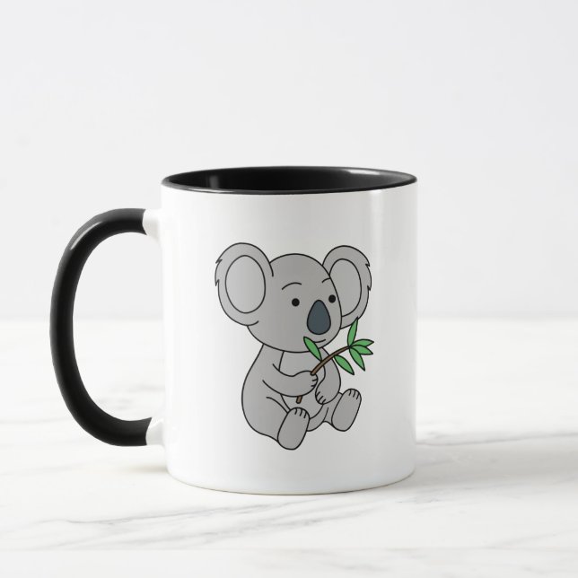 Cute Baby Koala med eukalyptus Löv Mugg (Vänster)