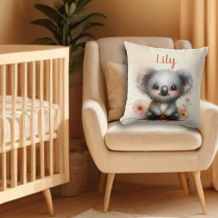 Cute Baby Koala Personlig Namn Dekorativ kudde