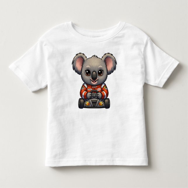 Cute Baby Koala Tävling-bilförare T Shirt (Framsida)