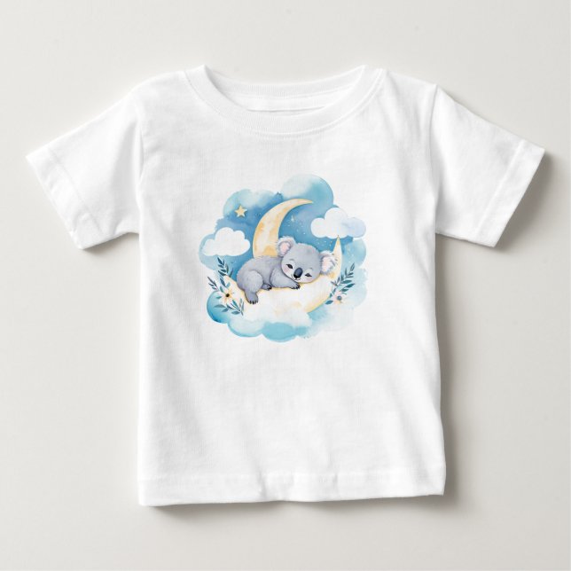 Cute Baby Koala vid Måne - T Shirt (Framsida)