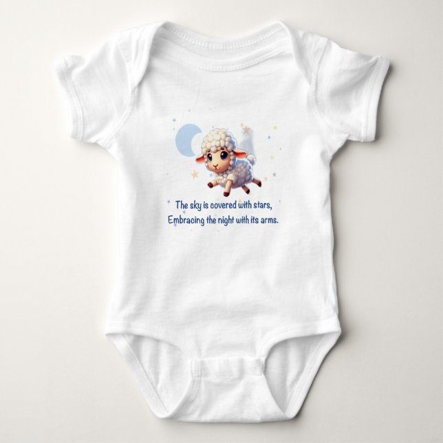 Cute baby-kroppsdräkt med får. t shirt (Framsida)