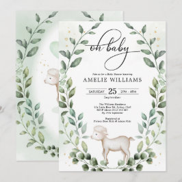 Cute Baby Lamb - Neutralt av kranvätska Inbjudningar