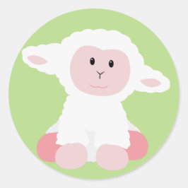 Cute Baby Lamb Runt Klistermärke