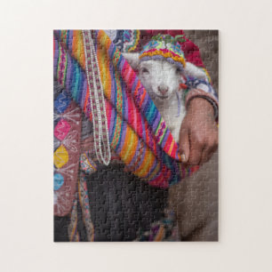Cute Baby Lamb Sheep Peruvian Jigszle Puzzle Pussel