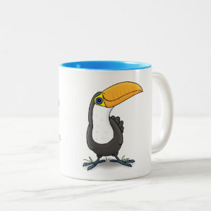 Cute baby leende toucan tecknad Två-Tonad mugg