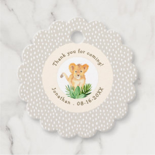 Cute Baby Lejon Jungle Doted Tack Birthday Gåvor Etiketter