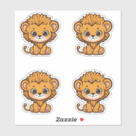 Cute baby lejona unge - lilla Leo Klistermärken