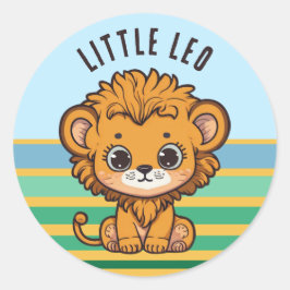 Cute baby lejona unge - lilla Leo Runt Klistermärke