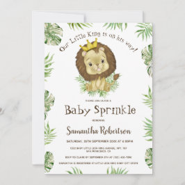 Cute Baby Lejona vattenfärgen Kung Baby Sprinkle Inbjudningar