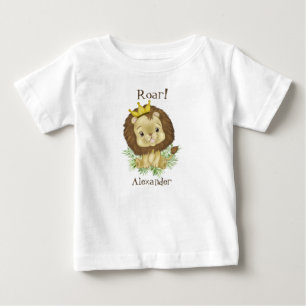 Cute Baby Lejona vattenfärgen Kung Jungle Roar! T Shirt