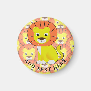Cute Baby Lejont över Mönster Magnet