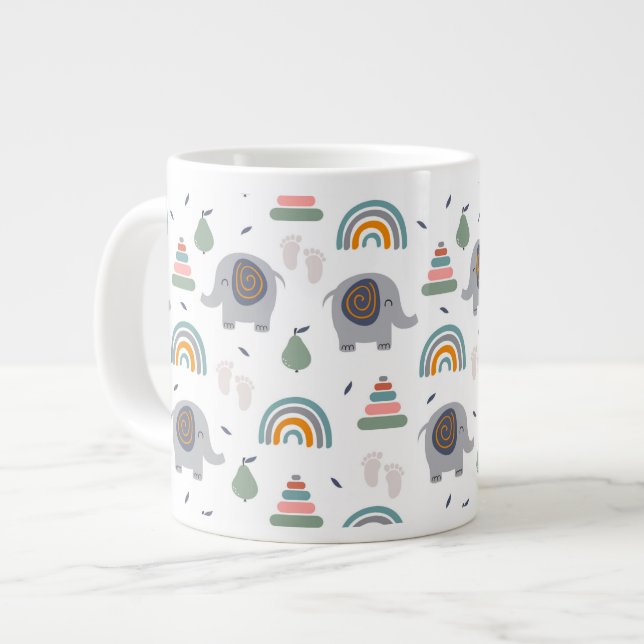 Cute Baby Leksak Mönster Jumbo Mugg (Framsida vänster)