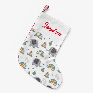 Cute Baby Leksak Mönster Liten Julstrumpa
