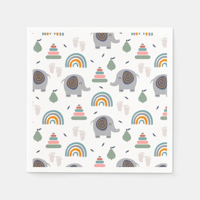 Cute Baby Leksak Mönster Pappersservett (Framsidan)