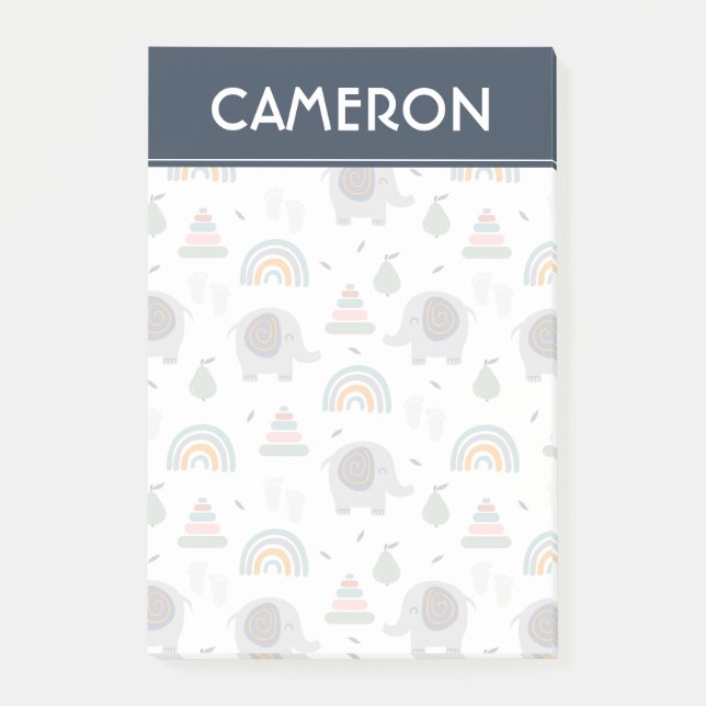 Cute Baby Leksak Mönster Post-it Block (Framsida)