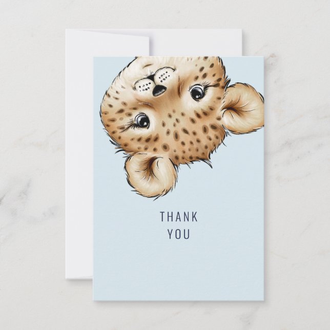 Cute Baby Leopard Baby Shower Tack Anpassningsbar (Framsida)