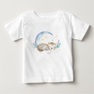 Cute Baby Leopard på Måne - T Shirt