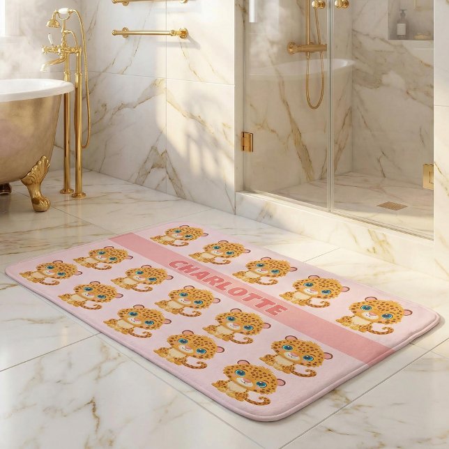 Cute Baby Leopard Safari Animal Kids Badrumsmatta (Skapare uppladdad)