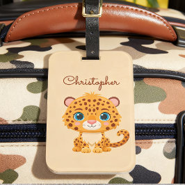 Cute Baby Leopard Safari Animal Kids Bagagebricka