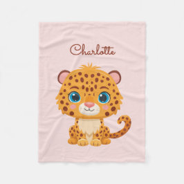 Cute Baby Leopard Safari Animal Kids Fleecefilt