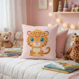 Cute Baby Leopard Safari Animal Kids Kudde