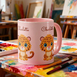 Cute Baby Leopard Safari Animal Kids Mugg