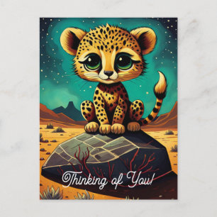 Cute Baby Leopard tänker på dig Vykort