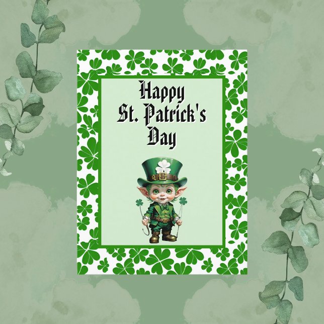 Cute Baby Leprechaun St. Patrick's Day Vykort (Skapare uppladdad)