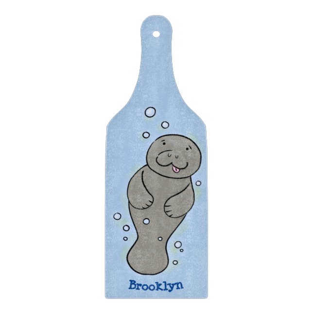 Cute baby-manat med illustration av bubblor (Framsidan)
