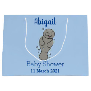 Cute baby-manat med illustration av bubblor
