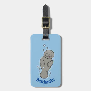 Cute baby-manat med illustration av bubblor bagagebricka