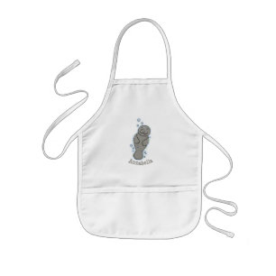 Cute baby-manat med illustration av bubblor barnförkläde