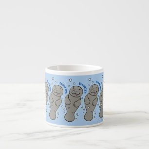Cute baby-manat med illustration av bubblor espressomugg