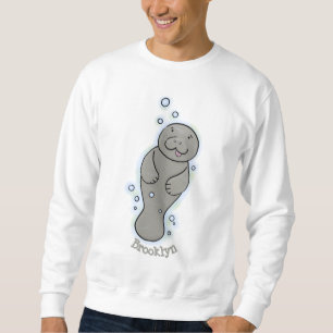 Cute baby-manat med illustration av bubblor lång ärmad tröja