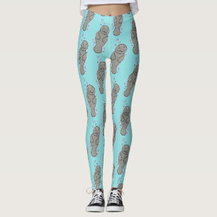 Cute baby-manat med illustration av bubblor leggings